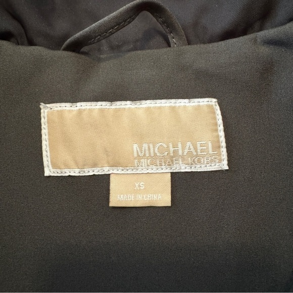 Michael Michael Kors XS Black Mixed Media Soft Shell Trench Coat Jacket - Picture 9 of 10
